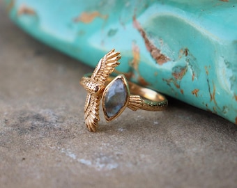Elder Bird || Moonstone Ring