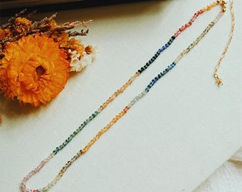 Rainbow Sapphire || Gemstone Necklace
