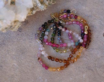 Rainbow Tourmaline || Gemstone Necklace