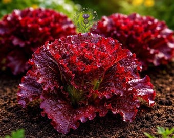 Ruby Lettuce Seeds: Heirloom, Non-GMO, Red Leaf Salad Greens (700 Seeds)