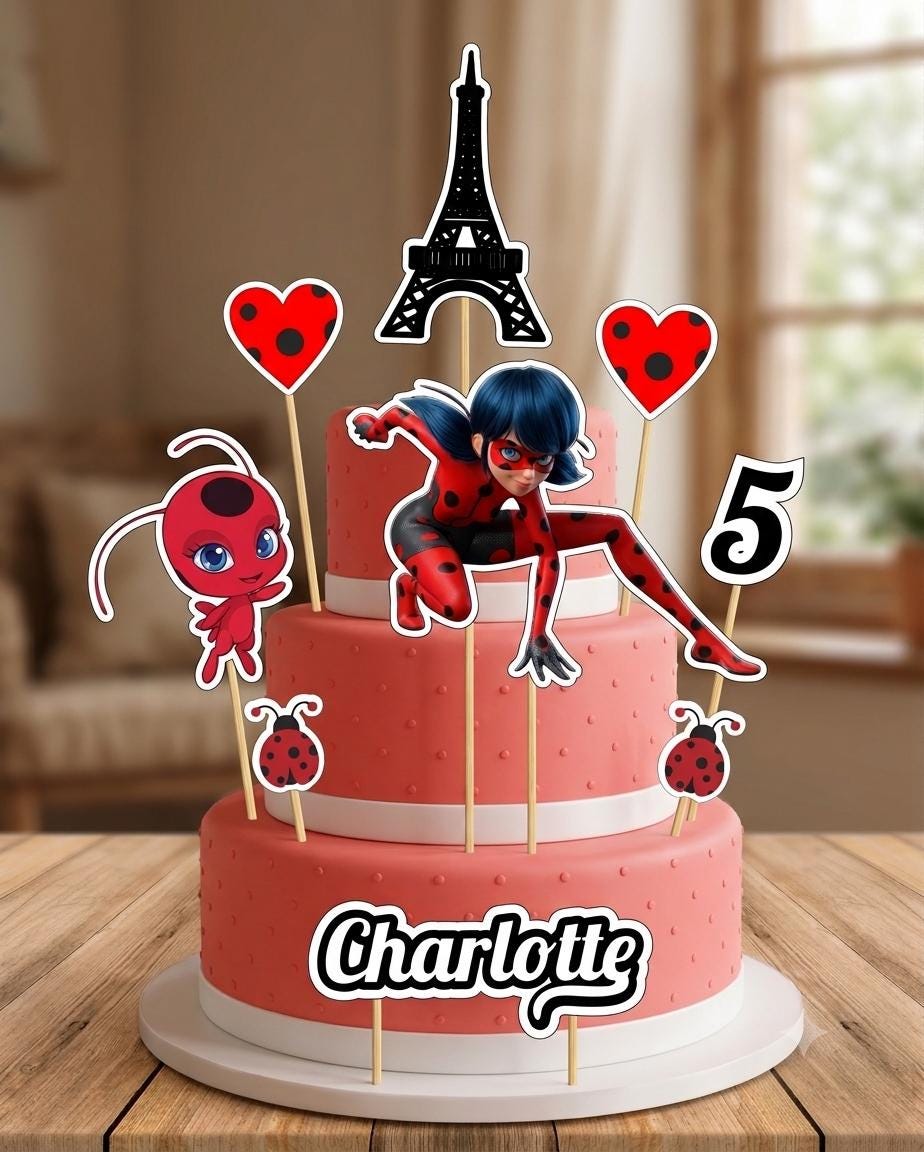 Topper Ladybug Ladybug 3 Cake Topper, Digital Printable, Personalized - Etsy
