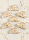 Personalized Monogram Hair Claw Clip, Set of Bridesmaid Gift, Custom Engraved Acetate Clip, Gold Monogram Claw Clip, Initial Hair Clip