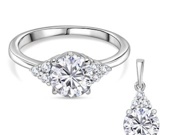Moissanite Solitaire Ring in 925 Sterling Silver