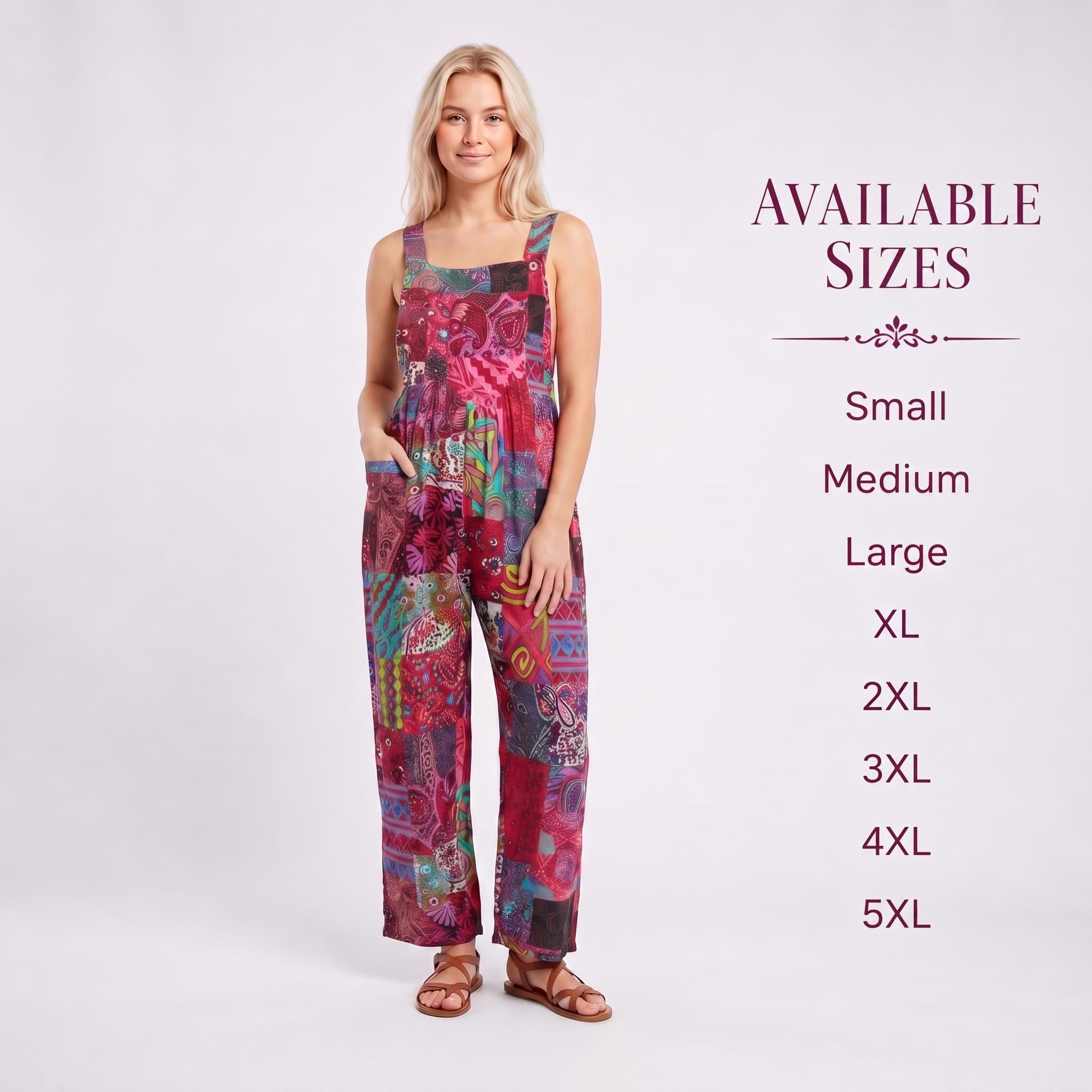 Boho Patchwork Jumpsuit Women Cotton Linen Square Neck Sleeveless Romper