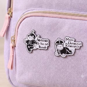 Cat Marching Band Enamel Pin, Cute Emo Cat Gift, Funny Animal Lapel Pins for Backpacks & Jackets