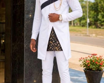 Kaftano africano, abito da sposo e da cerimonia, completo dashiki africano da uomo – Distinguiti con un abito da sposo africano, un abito da testimone, un abito da senatore da uomo.