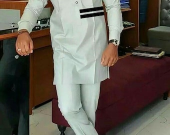 African Kaftan, Groom Party Outfit, Men's African Dashiki Suit – Stand out with African wedding suit, Groomsmen suit, Men's Senator Wear .