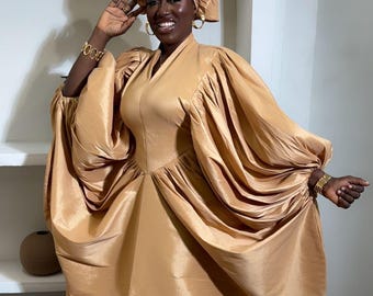 African Damask Boubou: Nigerian Kaftan Maxi Dress, Danshiki, Jalabia, wedding dress, rich Aunty vibes