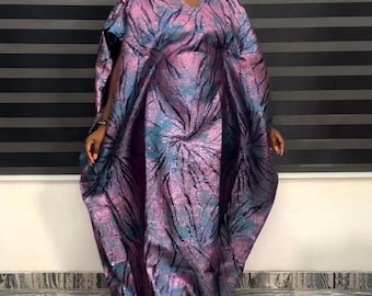 African Damask Boubou: Nigerian Kaftan Maxi Dress, Danshiki, Jalabia, wedding dress, rich Aunty vibes