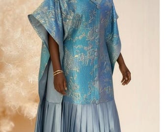 African Damask Boubou: Nigerian Kaftan Maxi Dress, Danshiki, Jalabia, wedding dress, rich Aunty vibes