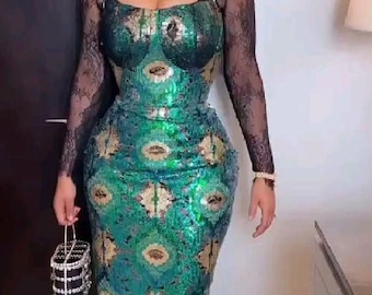 Handmade African Lace Wedding Dress: Elegant Cultural Gown, party dress