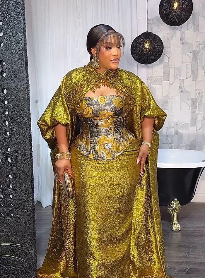 Gold Nigerian Dress - Etsy Gold Nigerian Dress - Etsy