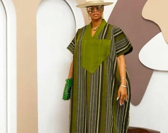 African Aso Oke  Boubou: Nigerian Kaftan Maxi Dress, Danshiki, Jalabia, wedding dress, rich Aunty vibes