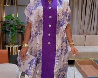African Aso Oke  Boubou: Nigerian Kaftan Maxi Dress, Danshiki, Jalabia, wedding dress, rich Aunty vibes
