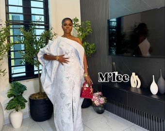 African Damask Boubou: Nigerian Kaftan Maxi Dress, Danshiki, Jalabia, wedding dress, rich Aunty vibes