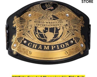 Réplica del cinturón de campeón indiscutible de la WWE, cinturón de lucha libre de cuero chapado en oro.