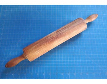 Antique Vintage Wooden Rolling Pin In Good Condition Farmhouse Decor 18"