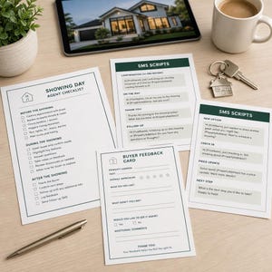 Real Estate Showing Day Kit Agent Checklist SMS Scripts