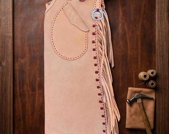 Fransenchaps aus Wildleder | Handgefertigte Western-Cowboy-Rodeo-Hosen | Uni Made Wildleder-Fransenchaps für Cowboys und Cowgirls | Western-Lifestyle