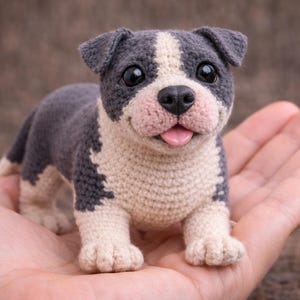 Crochet Pitbull Keychain - Etsy