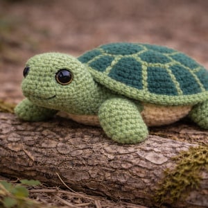 Patrón de tortuga a crochet en PDF, patrón realista de tortuga amigurumi, patrón de tortuga marina a crochet, patrón de animal a crochet, crochet apto para principiantes