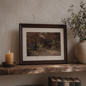 Vintage Autumn Woodland Print | Moody Fall Landscape Wall Art Digital Download imagen 12
