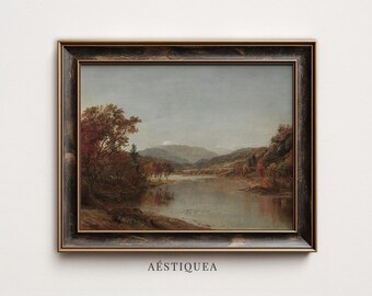 Vintage Autumn Wall Art | Moody Landscape Print | Fall Farmhouse Decor Digital Download