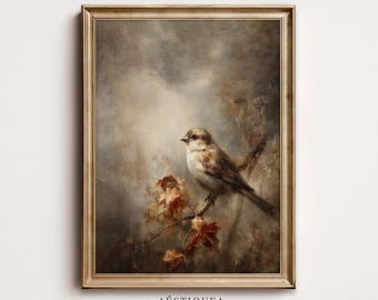 Vintage Autumn Bird Print | Nursery Country Fall Decor (Digital Download)