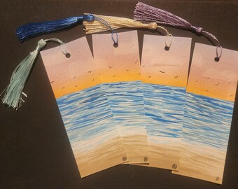 Hand painted watercolor bookmark