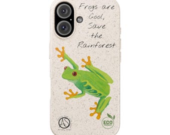 Save the Rainforest Tree Frog Biodegradable iPhone 16 Case