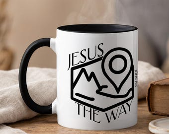 Jesus The Way Mug, John 14:6 Christian Coffee Cup, Inspirational Faith Drinkware, Christian mug