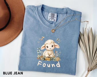 Found Sheep Shirt Women, Psalm 23 Lamb Christian Tee, Luke 15 Lost Sheep Shirt, Minimalist Bible Verse Gift, Comfort Colors Faith Apparel