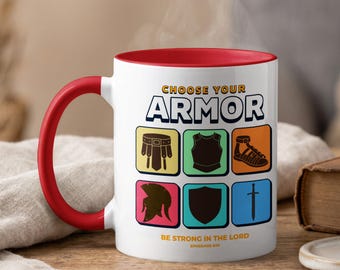 Armor of God Mug, Ephesians 6:10 Christian Scripture Coffee Mug, Christian Mug