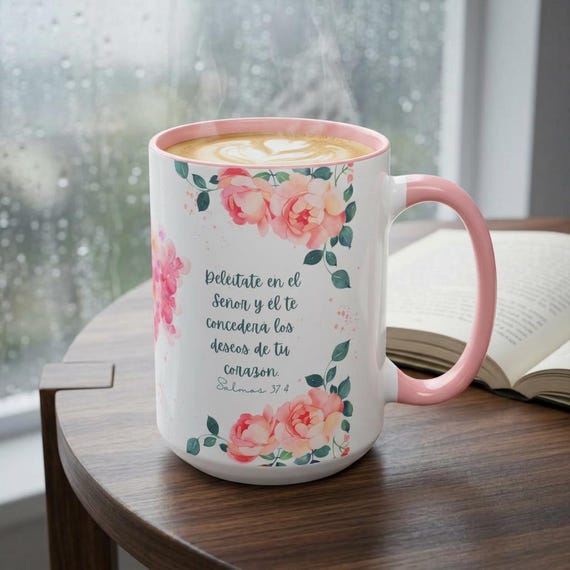 Taza Cristiana Personalizada, Taza Versículo Bíblico, Regalo Mujer Cristiana, Taza Fe, Nombre y Letra Personalizada