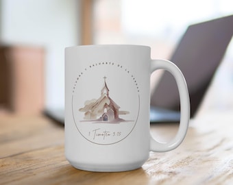 Taza Personalizada Cristiana Iglesia, Columna y Baluarte de la Verdad, 1 Timoteo 3:15, Taza con Versículo Bíblico, Regalo Fe, Regalo Iglesia