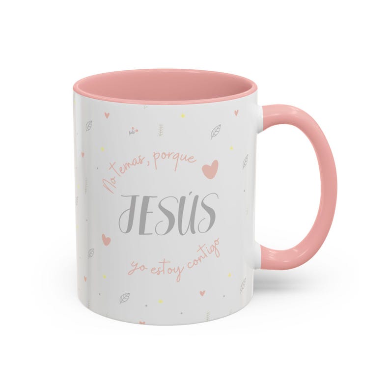 Taza Cristiana Personalizada Jesús, No Temas Yo Estoy Contigo, Taza con Nombre 11oz 15oz, Regalo de Fe para Mujer image 2
