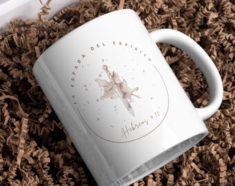 Taza Personalizada La Espada del Espíritu, Hebreos 4:12 Taza Versículo Bíblico, Taza Guerrero, Taza Palabra de Dios, Fe, Regalo Cristiano
