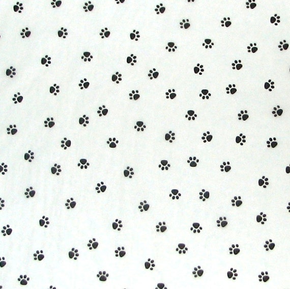 White Paw Print Tissue Paper, Dog, Puppy Paws Paper 50x75cm, 17gsm. 