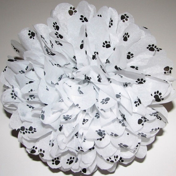 White Paw Print Tissue Paper, Dog, Puppy Paws Paper 50x75cm, 17gsm