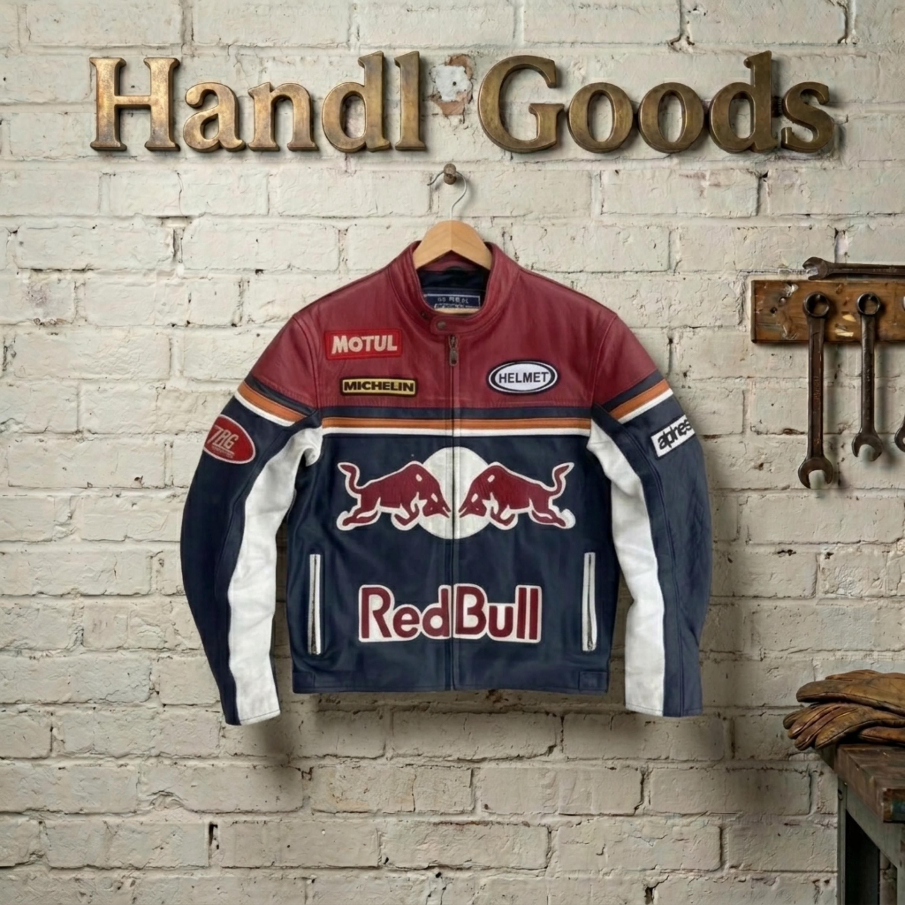 Red bull leather racing jacket - Etsy 日本