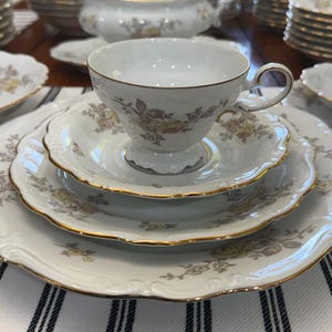 Vintage Johann Haviland Bavaria China Set, “Chippendale Regency” Pattern, Complete Service for 8
