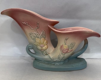 Vintage Hull Pottery “Magnolia” Double Cornucopia Vase