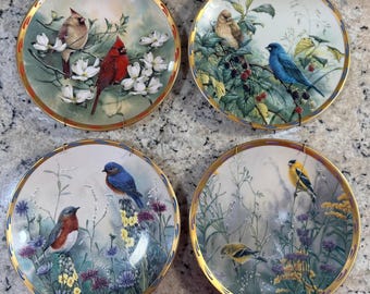 Vintage Lenox “Nature’s Collage” Hand-Painted by Catherine McClung Bird Collector Plates