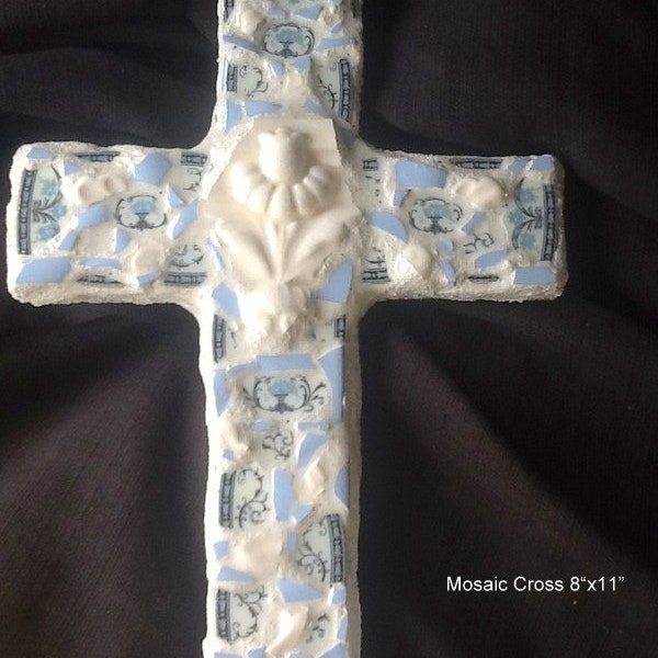 Mosaic Cross , Christian Art, wall Decor, Handmade, unique Gift Idea, Religious Art, Faith