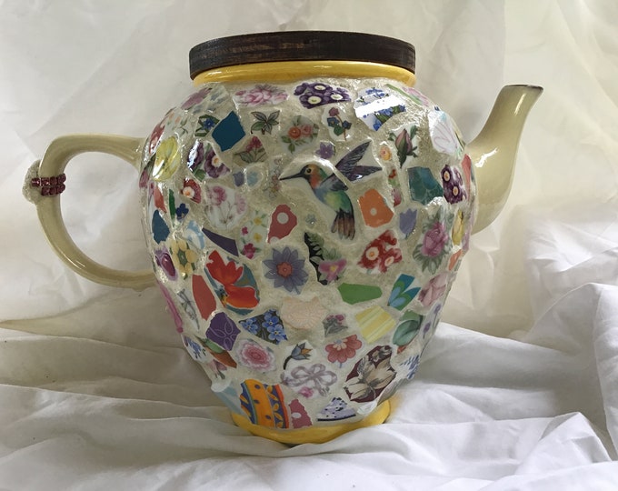Hummingbird Mosaic Teapot Cremation Urn Etsy