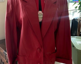 Vintage 80/90s Wilit Wilson vintage Red Leather Women's Blazer Jacket