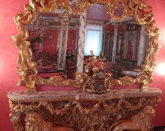 Consolle con specchiera stile barocco