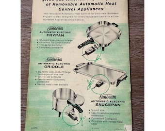 Vintage Sunbeam Multi-Cooker Koekenpan Instructieboekje 313-0962