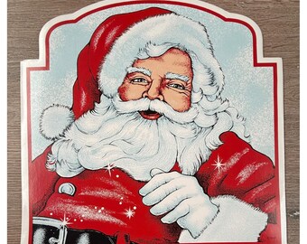 Vintage Santa Claus Die Cut Christmas Placemat Holiday Decor Set of 2