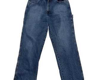 Vintage Echo, vaqueros azules estilo carpintero, talla 34x31, cremallera YKK Y2K.